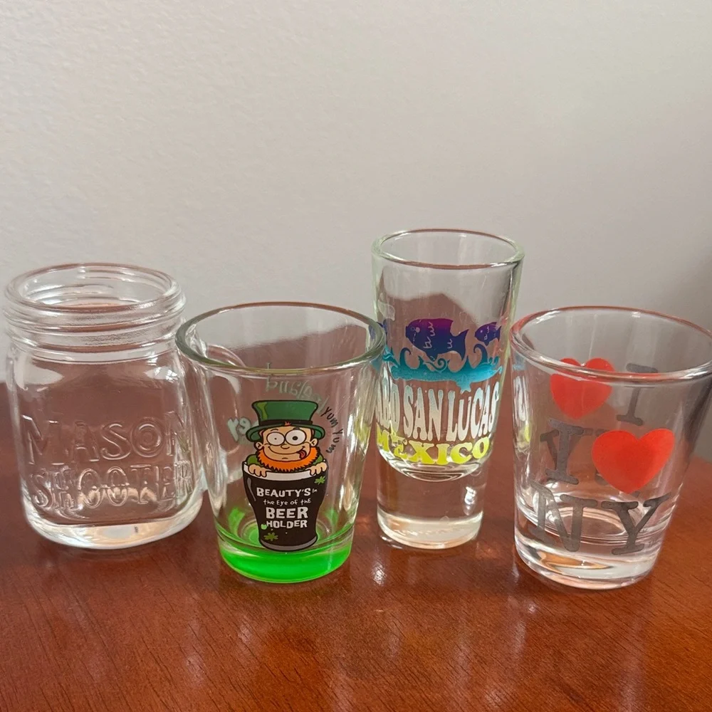 Assorted Shot Glass Set - Clear, Green, Multicolor